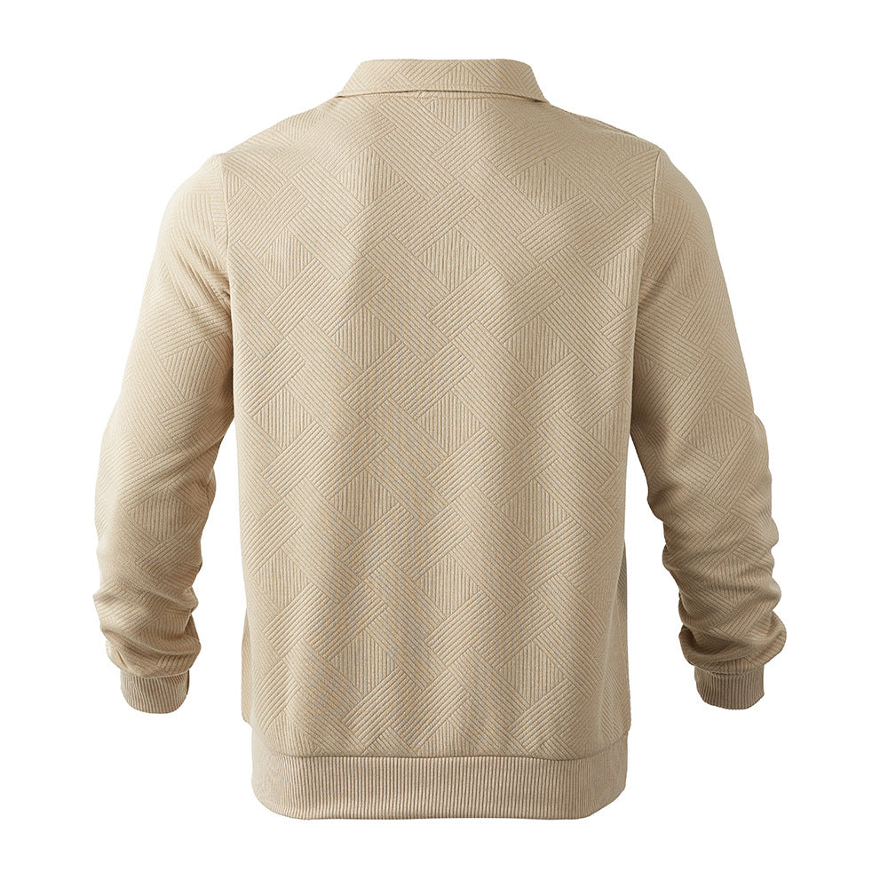 Pullover Herren Halb-Zip Sweatshirt mit Jacquard-Design - 8 - Jasminaboutique.com
