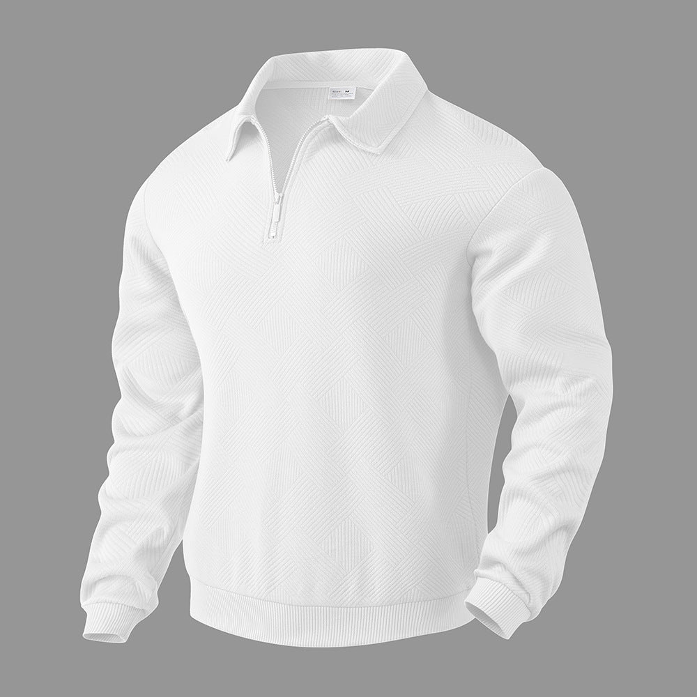 Pullover Herren Halb-Zip Sweatshirt mit Jacquard-Design - 13 - Jasminaboutique.com