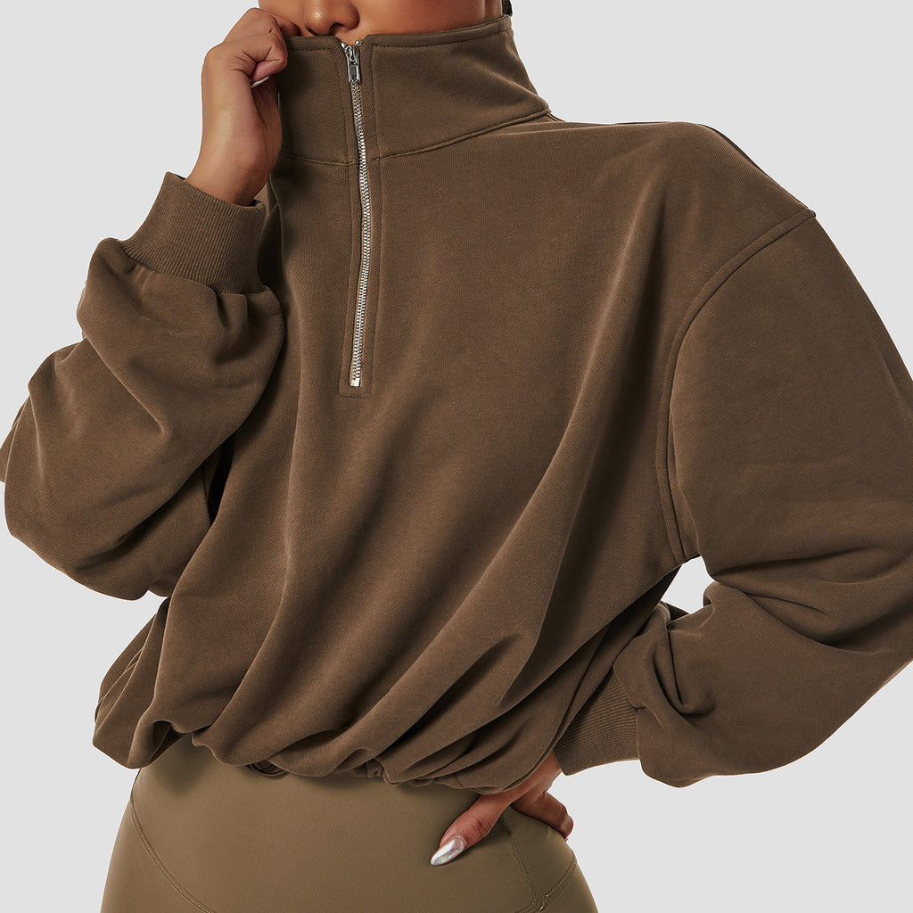 Pullover Damen Relaxed Fit mit Stehkragen - 1 - Jasminaboutique.com