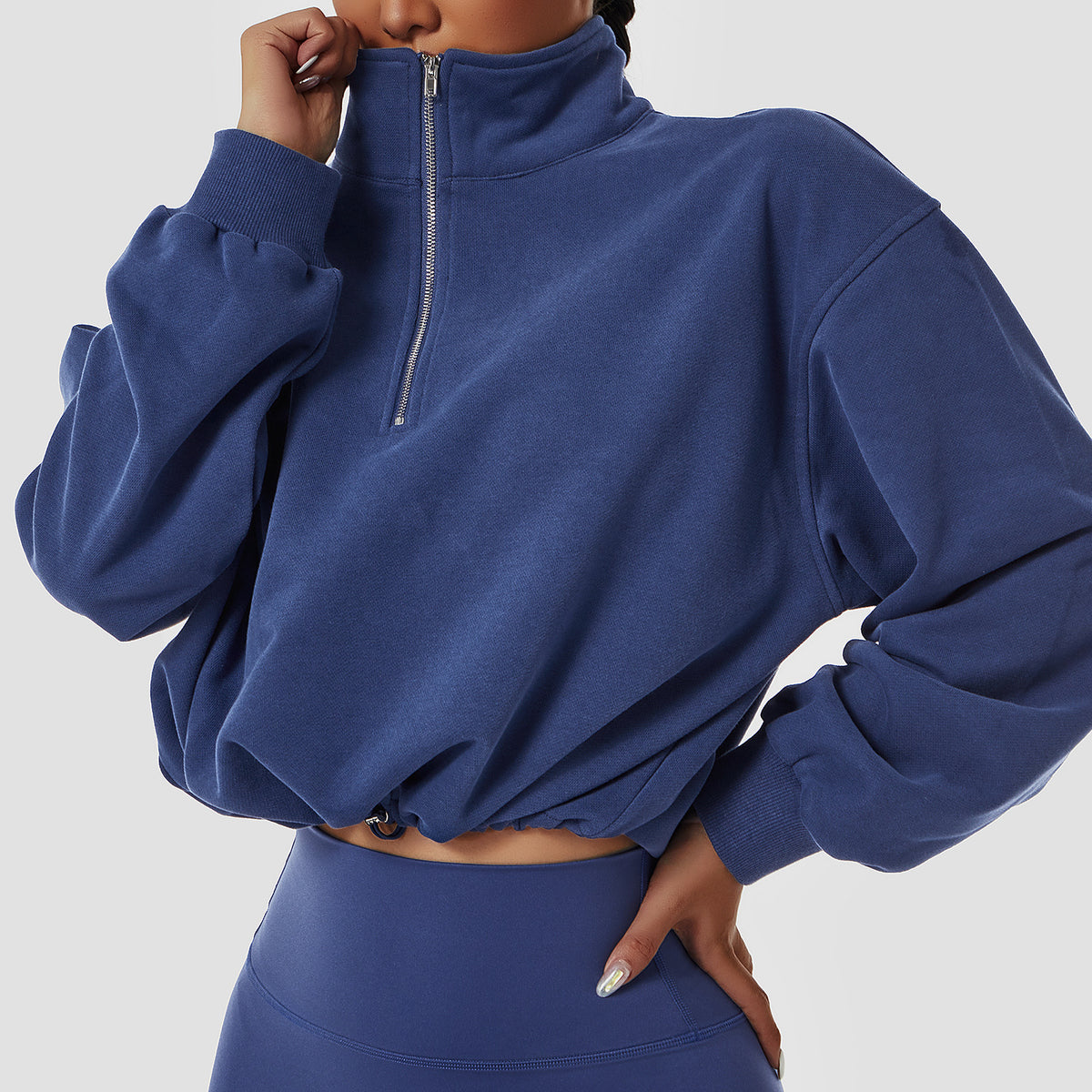 Pullover Damen Relaxed Fit mit Stehkragen - 3 - Jasminaboutique.com