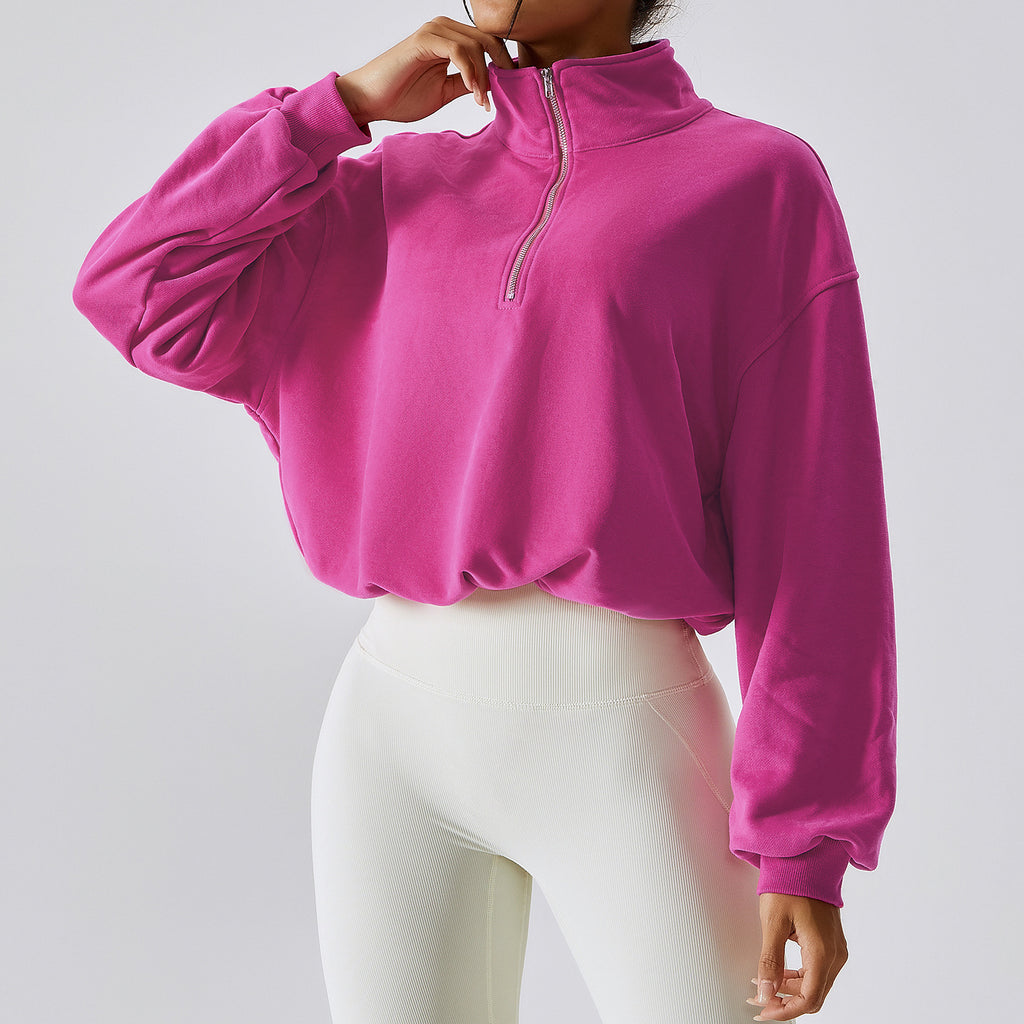 Pullover Damen Relaxed Fit mit Stehkragen - 4 - Jasminaboutique.com