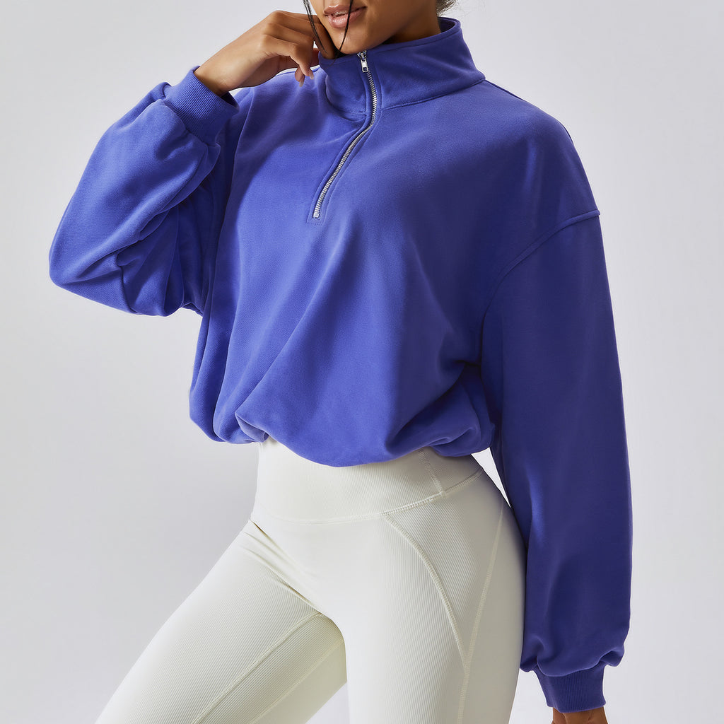 Pullover Damen Relaxed Fit mit Stehkragen - 6 - Jasminaboutique.com