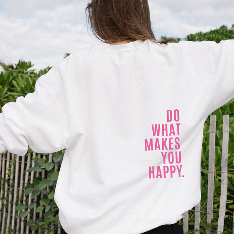 Sweatshirt Damenpullover mit inspirierendem Druck - 9 - Jasminaboutique.com