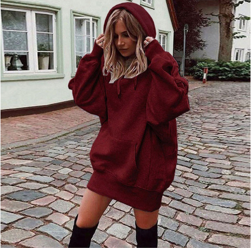 Hoodie Damen Oversized mit Kängurutasche - 2 - Jasminaboutique.com
