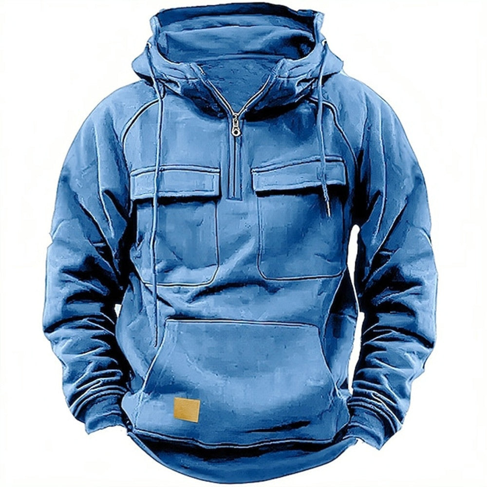 Hoodie Herren Relaxed Fit mit Fronttaschen - 10 - Jasminaboutique.com