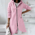 Hoodie Sweatshirt Damen Langarm mit Reißverschluss und Taschen - 6 - Jasminaboutique.com