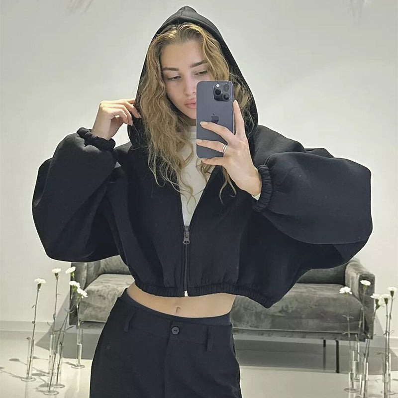 Hooded Jacket Damen Relaxed Fit mit Reißverschluss - 2 - Jasminaboutique.com