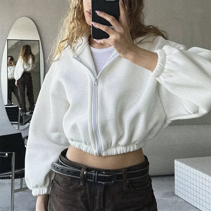 Hooded Jacket Damen Relaxed Fit mit Reißverschluss - 7 - Jasminaboutique.com