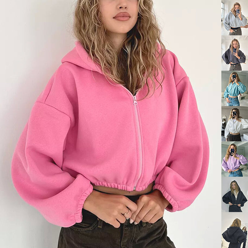 Hooded Jacket Damen Relaxed Fit mit Reißverschluss - 11 - Jasminaboutique.com