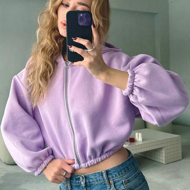 Hooded Jacket Damen Relaxed Fit mit Reißverschluss - 13 - Jasminaboutique.com