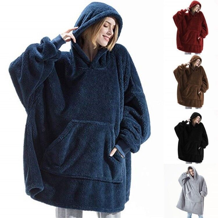 Hoodie Sweatshirt Damen Oversized mit großer Tasche - 12 - Jasminaboutique.com