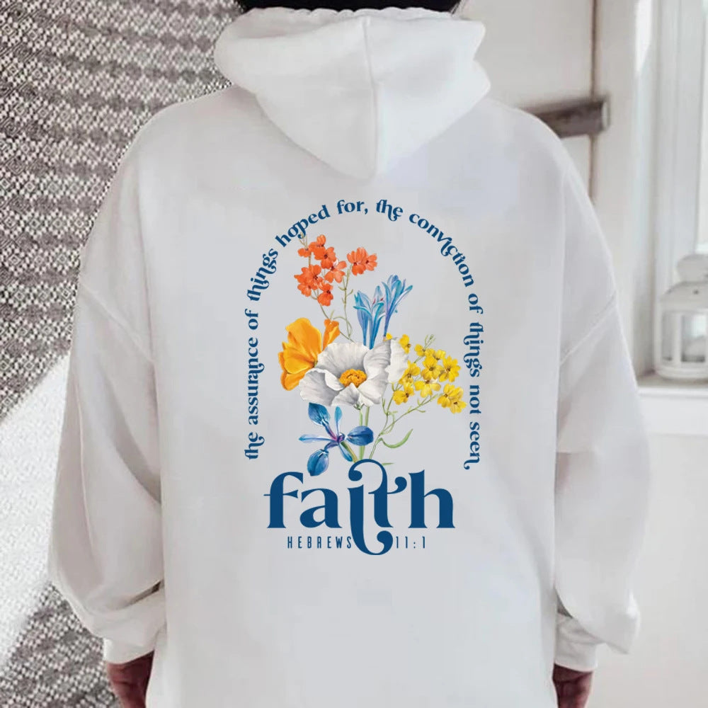 Hoodie Damen Lockerer Schnitt mit Floralprint - 5 - Jasminaboutique.com