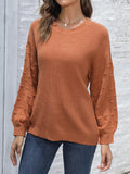 Pullover Sweater Damen Regular Fit mit strukturierten Ärmeln - 1 - Jasminaboutique.com