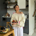 Pullover Sweater Damen Lockere Passform mit Schleifendetail - 8 - Jasminaboutique.com