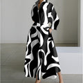 Schwingkleid Damen Lockere Passform mit Knopfleiste - 4 - Jasminaboutique.com