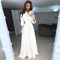 Damen Langarm Hemdblusenkleid mit Taillengürtel - 2 - Jasminaboutique.com