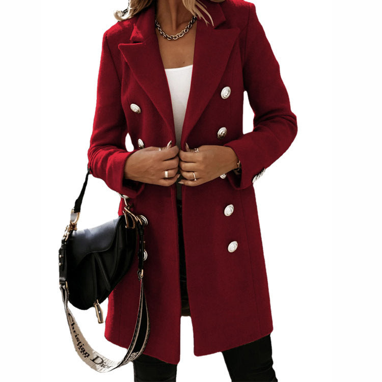 Mantel Damen Slim-Fit mit Doppelreiher-Design - 2 - Jasminaboutique.com