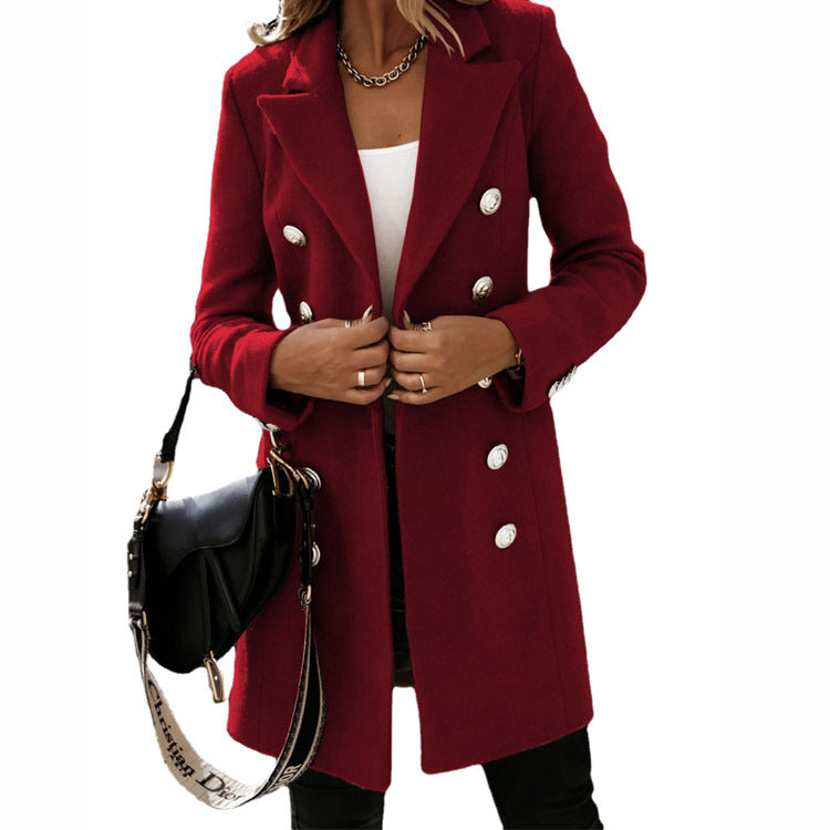 Mantel Damen Slim-Fit mit Doppelreiher-Design - 10 - Jasminaboutique.com