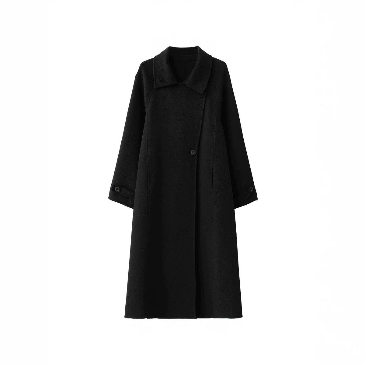 Mantel Damen Lang Lockerer Schnitt mit Stehkragen - 5 - Jasminaboutique.com
