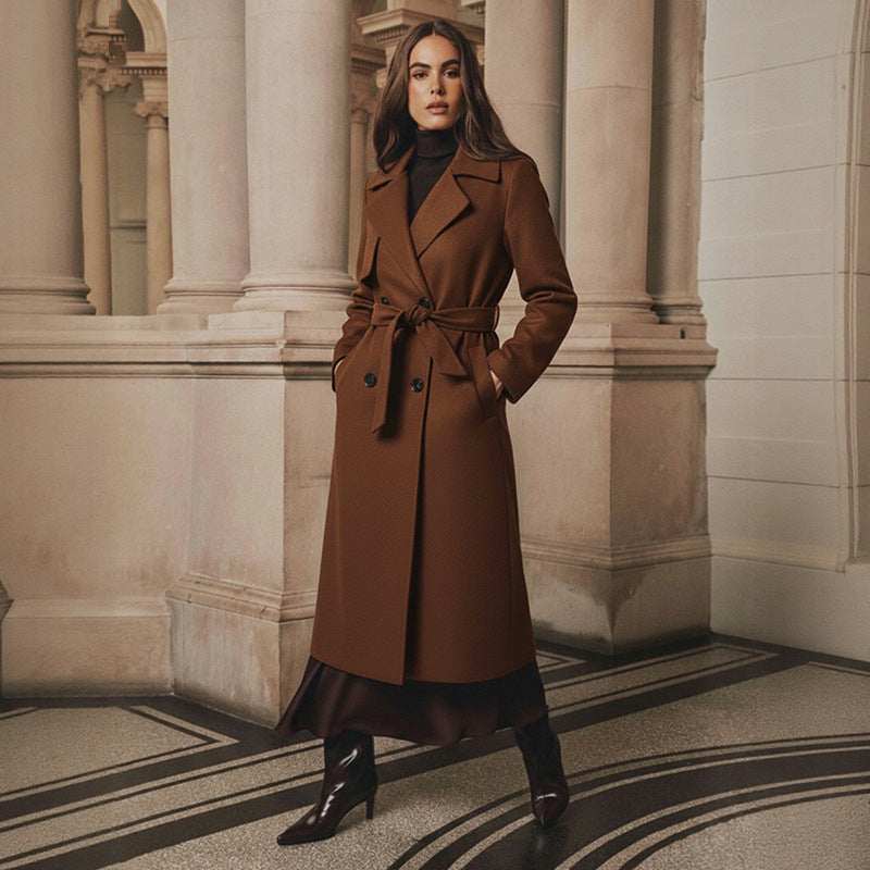 Mantel Damen Tailliert mit Gürtelschnalle - 6 - Jasminaboutique.com