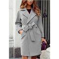 Mantel Damen Lockerer Schnitt mit Taillengürtel - 9 - Jasminaboutique.com
