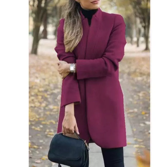 Mantel Damen Tailliert mit Stehkragen - 10 - Jasminaboutique.com