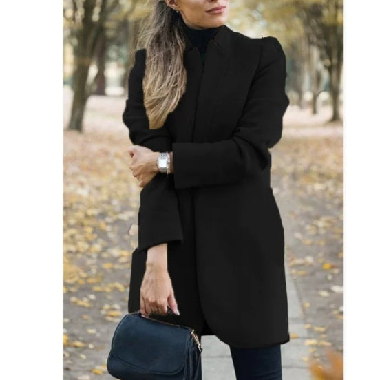 Mantel Damen Tailliert mit Stehkragen - 11 - Jasminaboutique.com