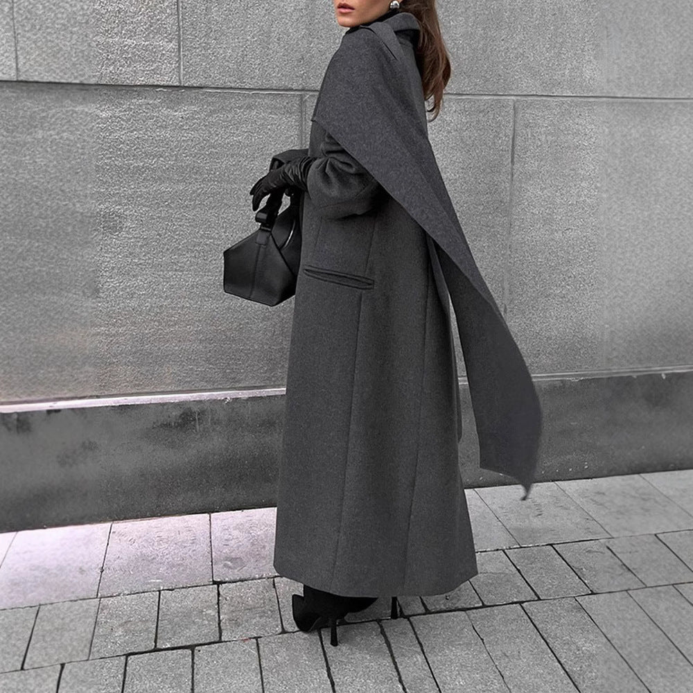 Damen Langmantel mit Schalkragen - 7 - Jasminaboutique.com