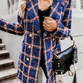 Blazer Damen Elegant Doppelreiher mit Druckdesign - 10 - Jasminaboutique.com