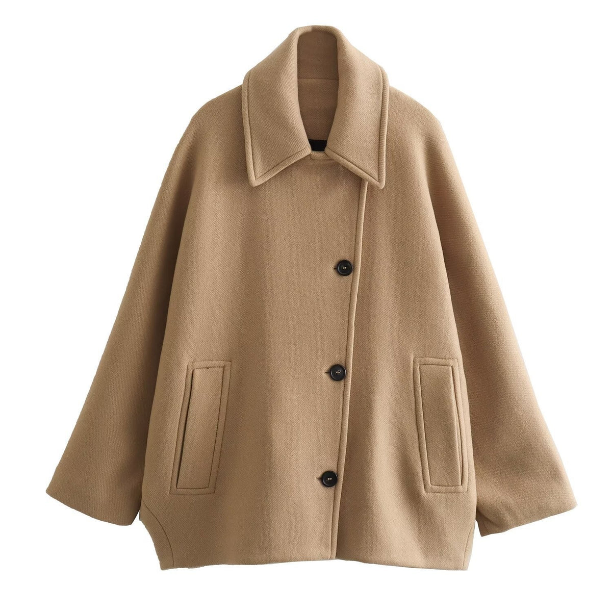 Mantel Damen Lockerer Schnitt mit Reverskragen - 4 - Jasminaboutique.com