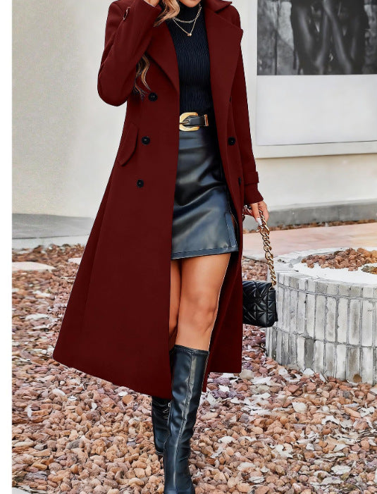 Mantel Damen Mid-Length mit Doppelreiher-Design - 6 - Jasminaboutique.com