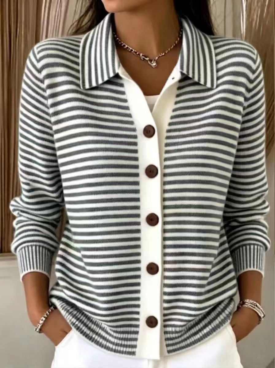 Cardigan Damen Relaxed Fit mit Knopfleiste - 7 - Jasminaboutique.com