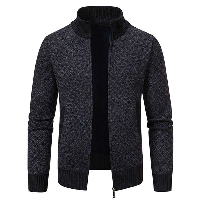 Cardigan Herren Slim Fit mit Stehkragen und Reißverschluss - 9 - Jasminaboutique.com