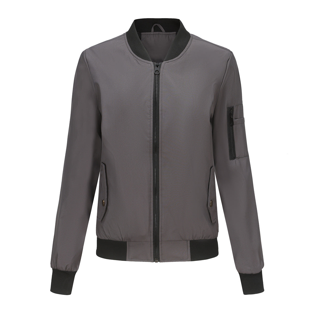 Bomberjacke Damen Lockere Passform mit Taschen - 6 - Jasminaboutique.com