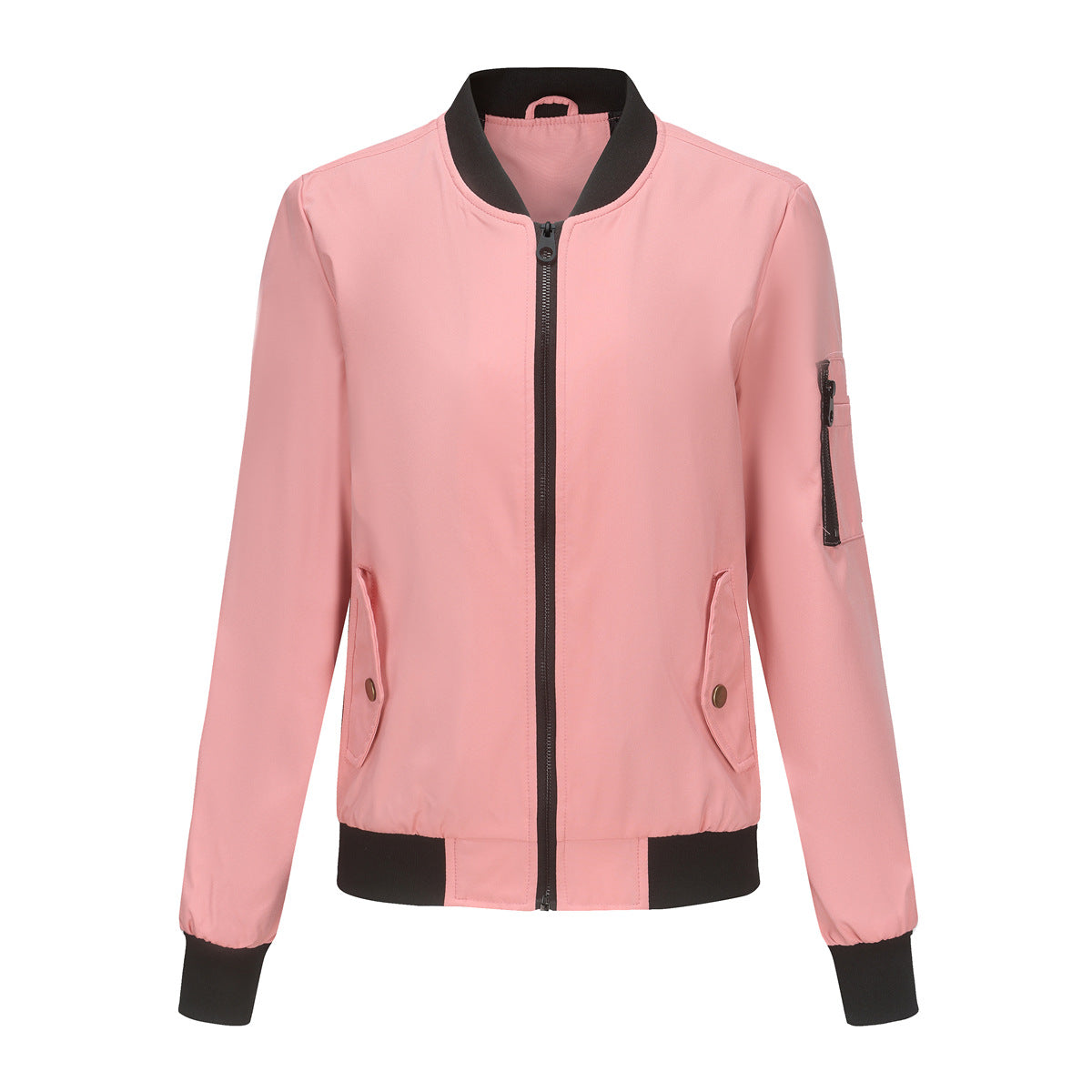 Bomberjacke Damen Lockere Passform mit Taschen - 7 - Jasminaboutique.com