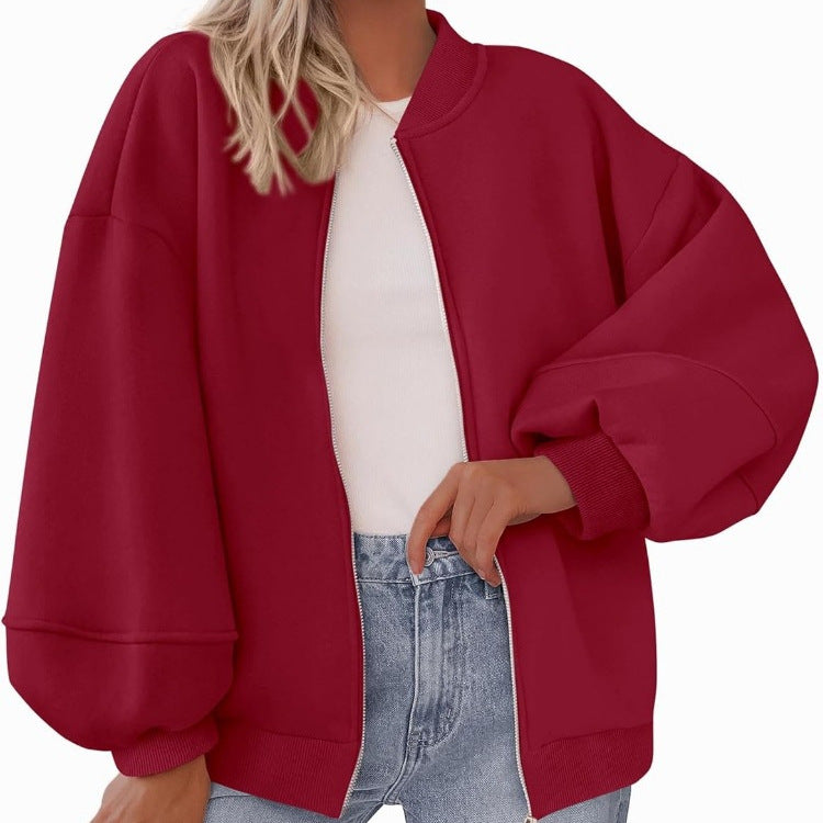 Bomberjacke Damen Relaxed Fit mit Reißverschluss - 1 - Jasminaboutique.com