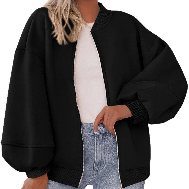 Bomberjacke Damen Relaxed Fit mit Reißverschluss - 4 - Jasminaboutique.com