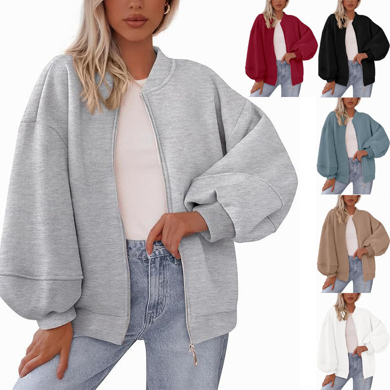 Bomberjacke Damen Relaxed Fit mit Reißverschluss - 11 - Jasminaboutique.com