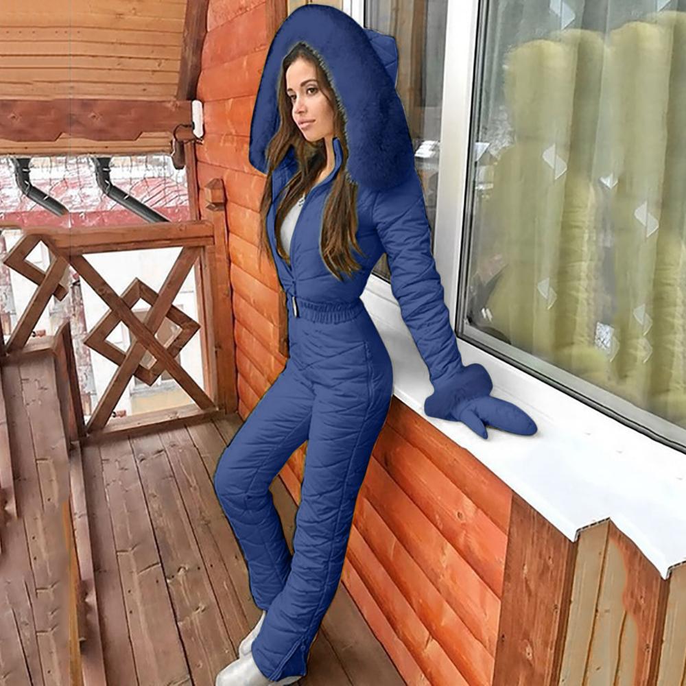 Jumpsuit Damen Enganliegend mit Fellbesatz - 6 - Jasminaboutique.com