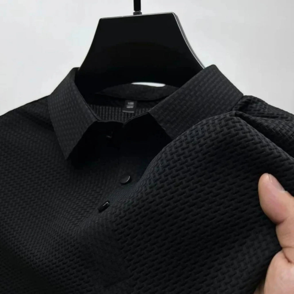 Sebastian – Textured Short Sleeves Polo Shirt - Image 2