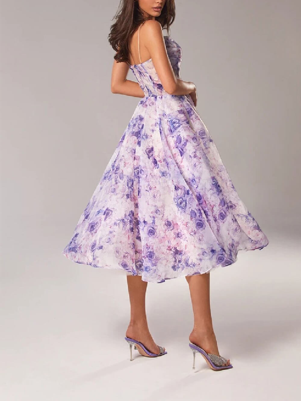 Sophie – Women Floral Print Wedding Guest Dress - Image 3