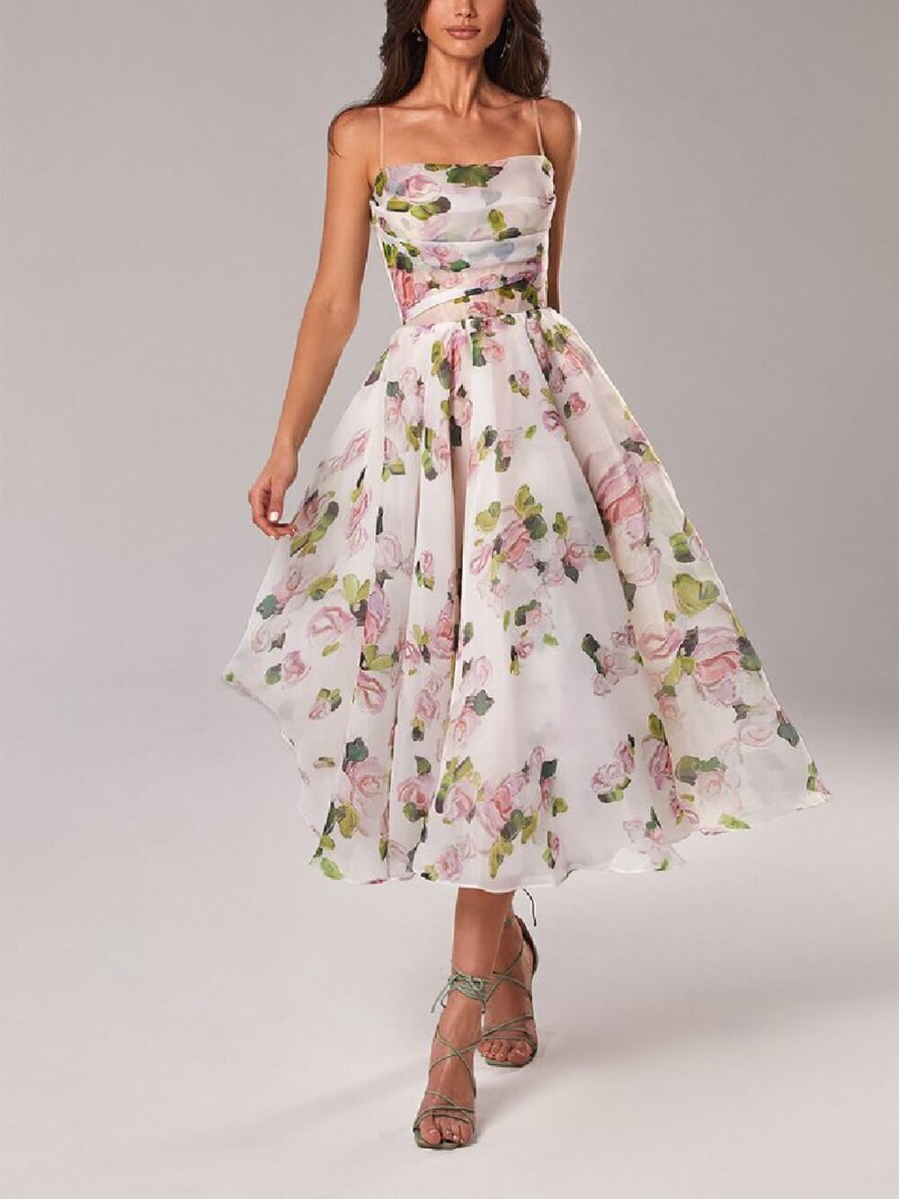Sophie – Women Floral Print Wedding Guest Dress - Image 1