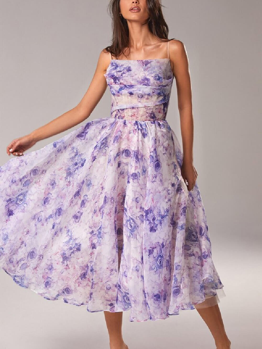 Sophie – Women Floral Print Wedding Guest Dress - Image 2