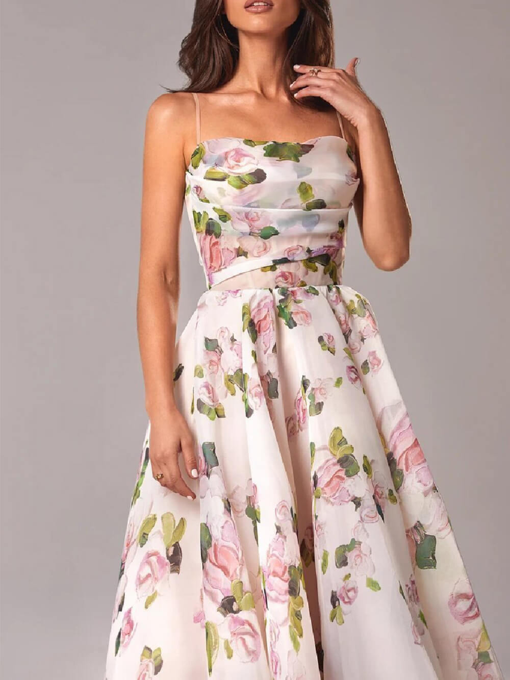 Sophie – Women Floral Print Wedding Guest Dress - Image 4