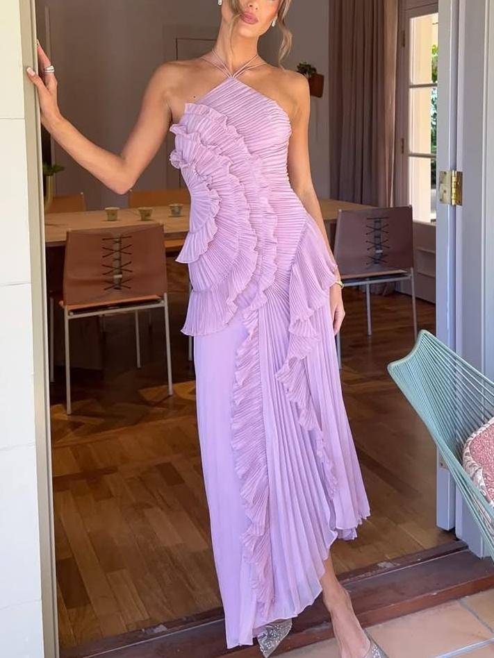 Ella – Women Ruffled Pleated Evening Dress - Image 1