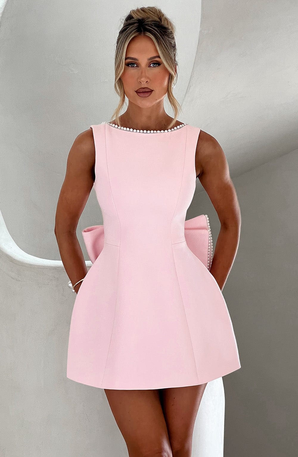 Sophia – Women Elegant Bow Detail Dress - Image 1