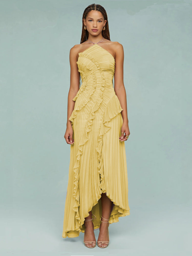 Ella – Women Ruffled Pleated Evening Dress - Image 14