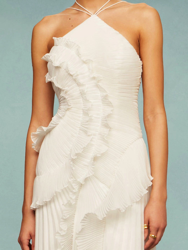 Ella – Women Ruffled Pleated Evening Dress - Image 9