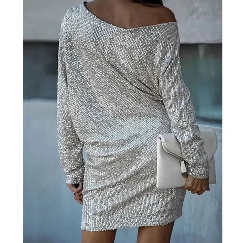Sophie – Women Off-Shoulder Sequin Dress - Image 3
