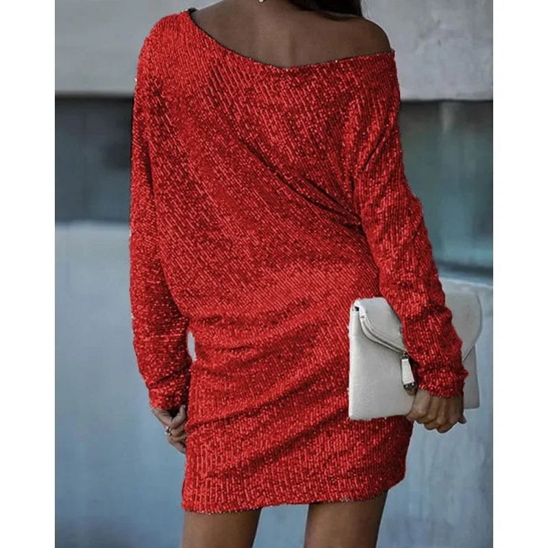 Sophie – Women Off-Shoulder Sequin Dress - Image 2